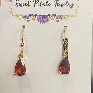 Gold and Red Earrings